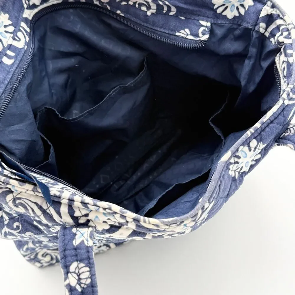 Vera Bradley Twirly Birds Navy Blue Shoulder Tote Bag
